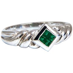 .40ct Natural Emeralds Wave Band 14kt Ring