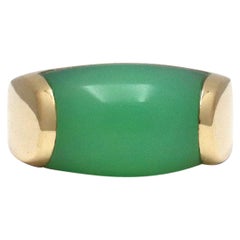 Bvlgari 'Tronchetto' Yellow Gold Chrysoprase Ring