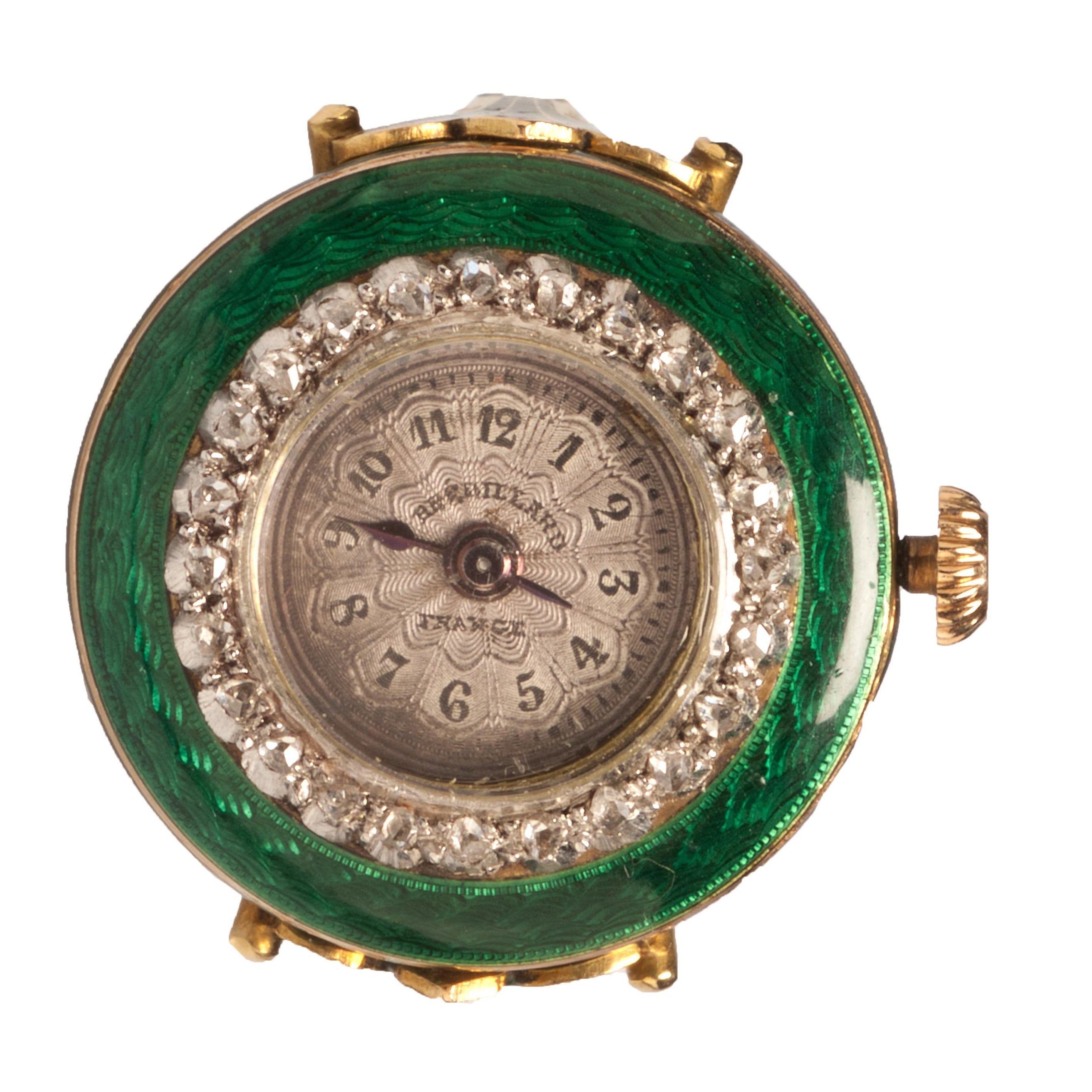 Antique Clock Watch Ring by Brédillard For Sale