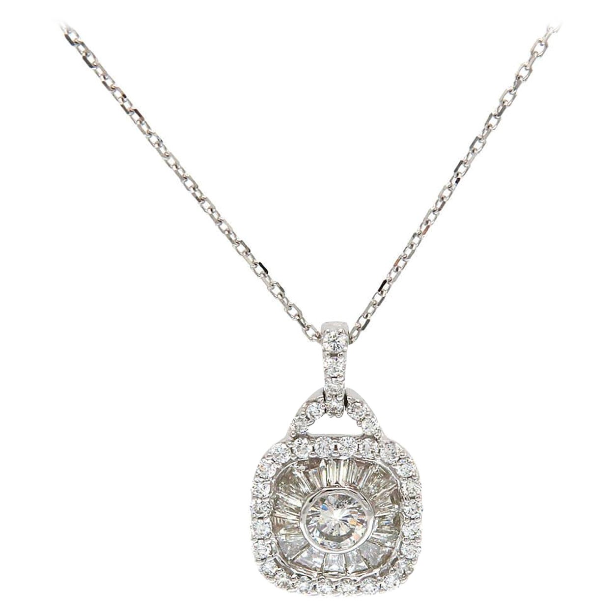 0.74 Carat Baguette and Round Diamonds 14 Karat Gold Cross Pendant Necklace For Sale at 1stDibs 0.74 Carat Baguette and Round Diamonds 14 Karat Gold Cross Pendant Necklace For Sale at 1stDibs