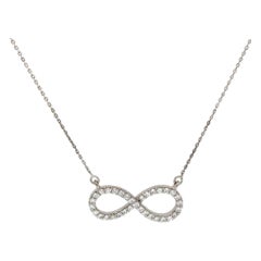 0.19ctw Diamond Sideways Infinity Pendant Necklace in 14K White Gold