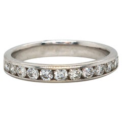 0.50ctw Diamond Channel Set Wedding Band Ring in 14K White Gold