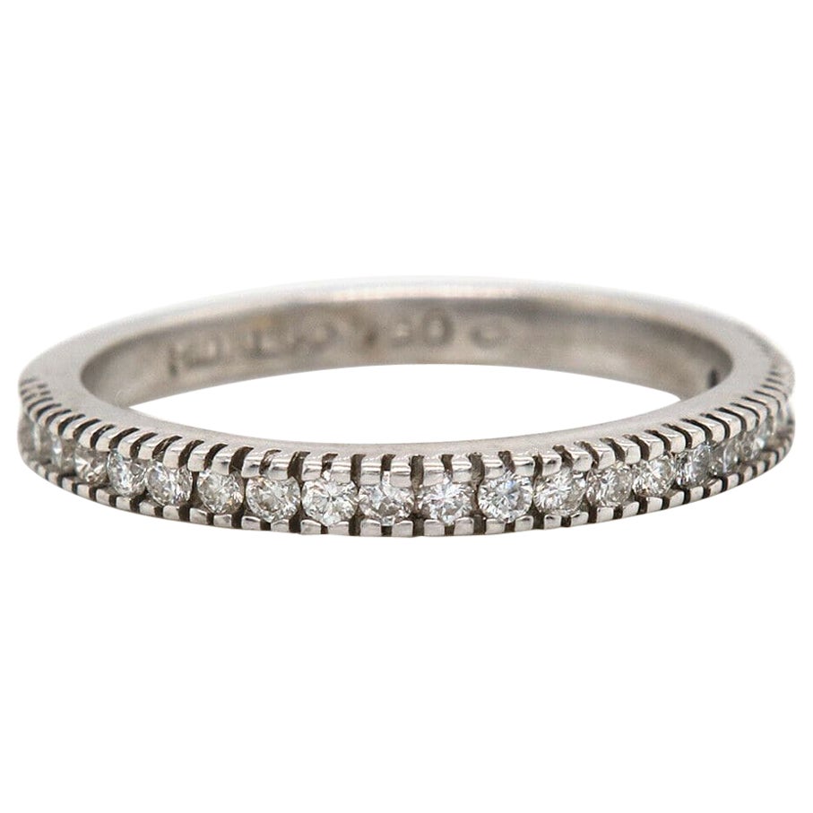 Hidalgo 0.45ctw Diamond Milgrain Wedding Band Ring in 18K White Gold For Sale