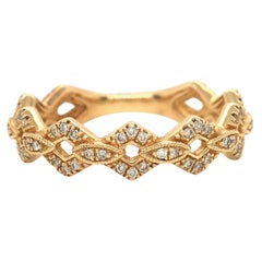 New Gabriel & Co. 0.25ctw Diamond Alternating Milgrain Wedding Band Ring in 14K