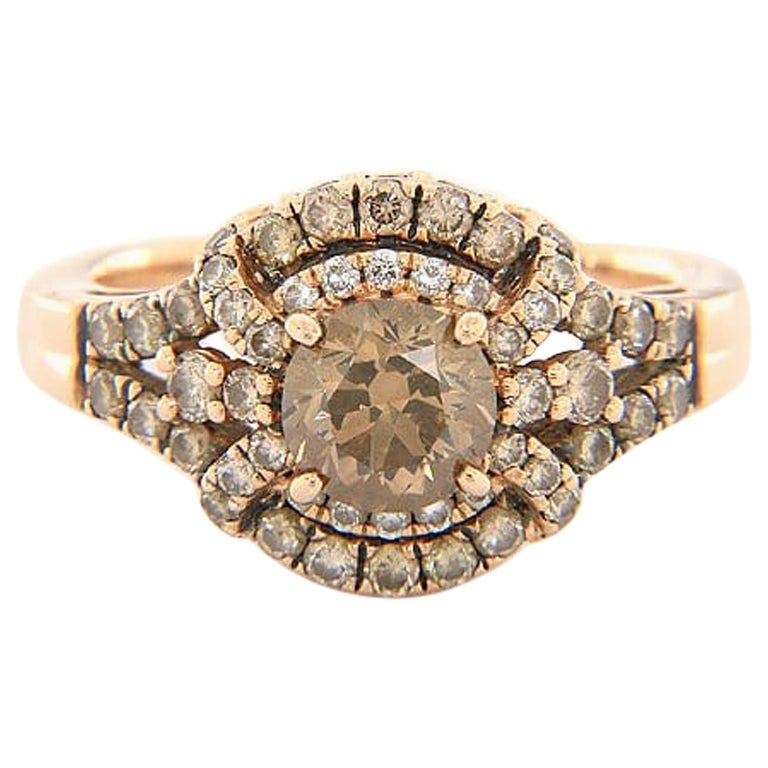 Le Vian 1.37 CTW Multi Chocolate Diamond Ring in 14K Rose Gold For Sale