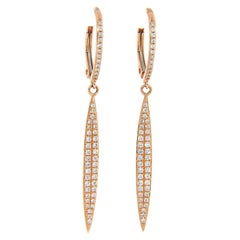 New 0.38ctw Pave Diamond Spike Dangle Earrings in 14K Rose Gold