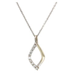 0,30ctw Diamant Offener Marquise-Anhänger Halskette aus 14K Weißgold