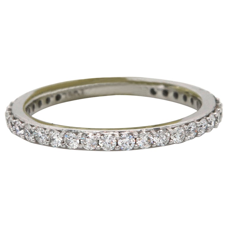 New 0.57ctw Round Diamond Eternity Band Ring in 14K White Gold For Sale ...