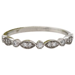 New 0.15ctw Diamond Marquise and Circle Alternating Anniversary Band Ring in 14K