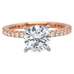 New Gabriel & Co. 0.36ctw Diamond Straight Semi Mount Ring in 14K Rose Gold