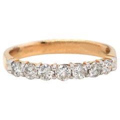 New 0.50ctw Diamond Shared Prong Seven Stone Anniversary Band Ring in 14K