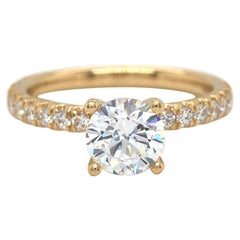 New Gabriel & Co. 0.52ctw Diamond Straight Semi Mount Ring in 14K Yellow Gold