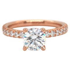 New Gabriel & Co. 0.54ctw Diamond Straight Semi Mount Ring in 14K Rose Gold
