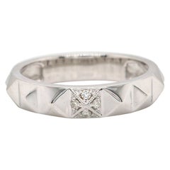 New Gabriel & Co. Pave Diamond Pyramid Stud Band Ring in 14K White Gold