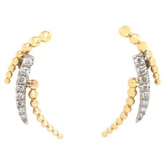 New Gabriel & Co. 0.14ctw Diamond Triple Curved Bujukan Earrings in 14K