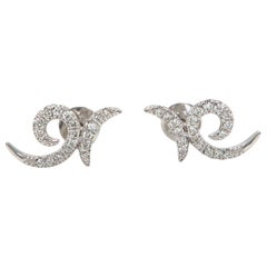New Gabriel & Co. 0.19ctw Diamond Swirl Stud Earrings in 14K White Gold