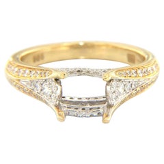 New Frederic Sage 0.43ctw Pave Diamond Two Tone Semi Mount Ring in 14K