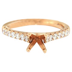 New 0.50ctw Diamond Shared Prong Semi Mount Ring in 14K Rose Gold