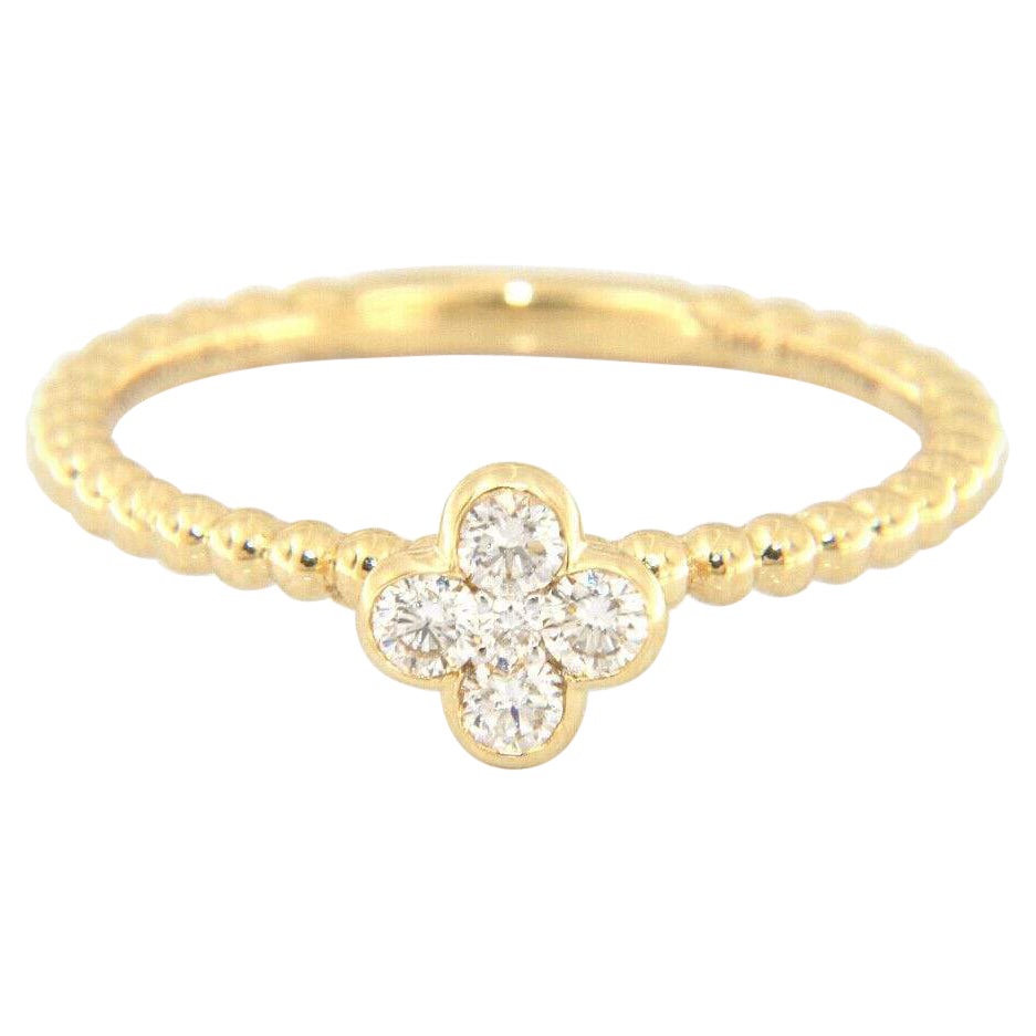 New Gabriel & Co. 0.18ctw Diamond Cluster Clover Bujukan Bead Ring in 14K For Sale