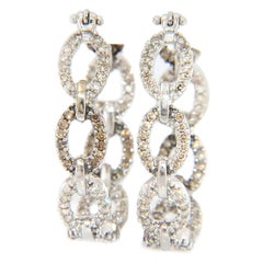 1.25ctw White and Chocolate Diamond Twist Inside Out Hoop Earrings in 14K