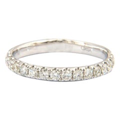 New Odelia 0.49ctw French Pave Set Diamond Wedding Band Ring in 18K White Gold