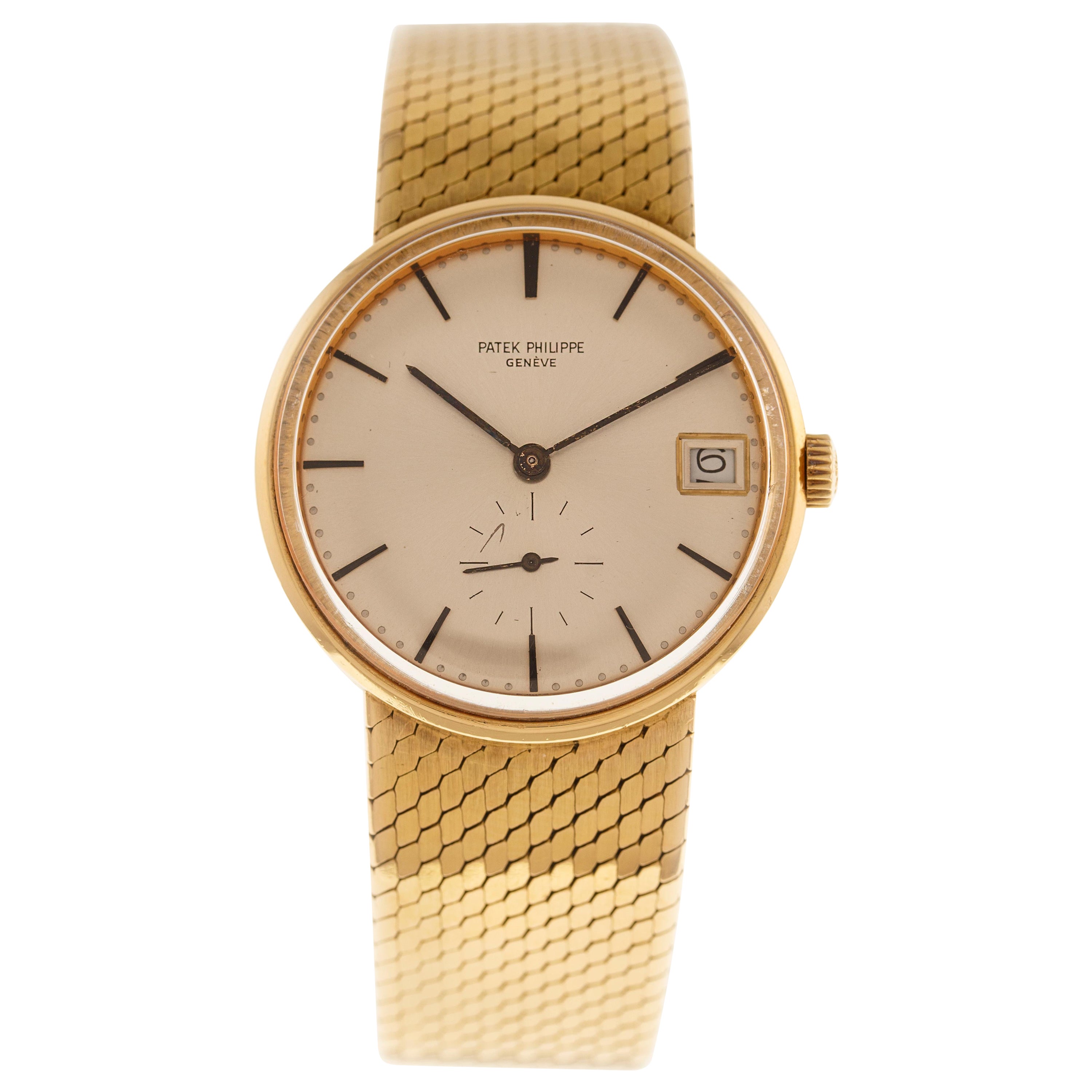 Patek Philippe Calatrava Automatic Wrist Watch Ref. 3514/8 18 Carat Yellow Gold For Sale