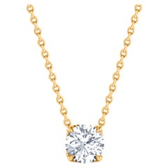 HARAKH GIA Certified 0.26 Carat Solitaire Diamond Pendant Necklace in 18 KT Gold