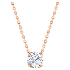 Harakh GIA Certified 0.26 Carat Solitaire Diamond Pendant Necklace in 18 KT Gold