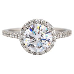 New Gabriel & Co. Diamond Halo Semi Mount Ring in 14K White Gold