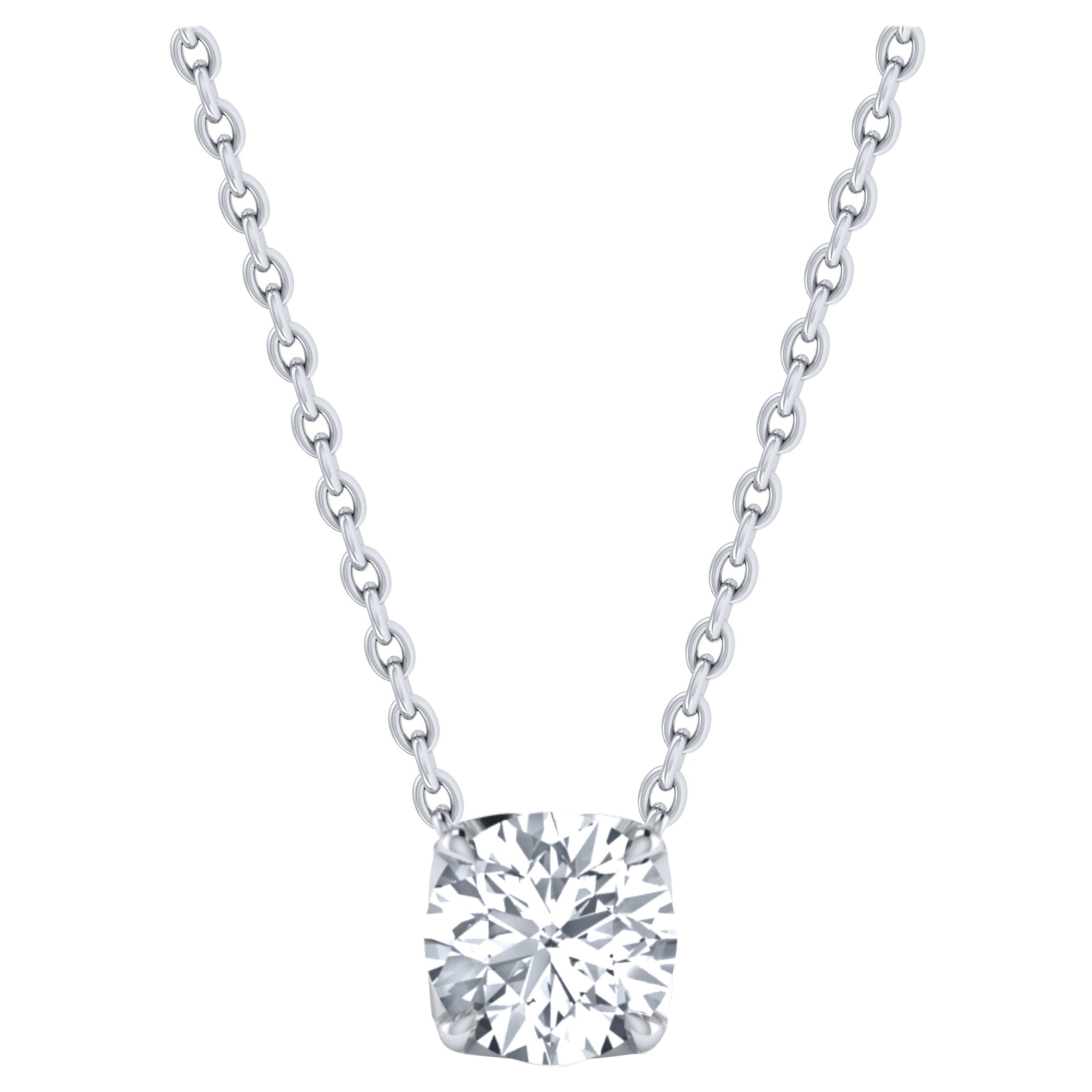 Harakh GIA Certified 0.27 Carat Solitaire Diamond Pendant Necklace in 18 KT Gold For Sale