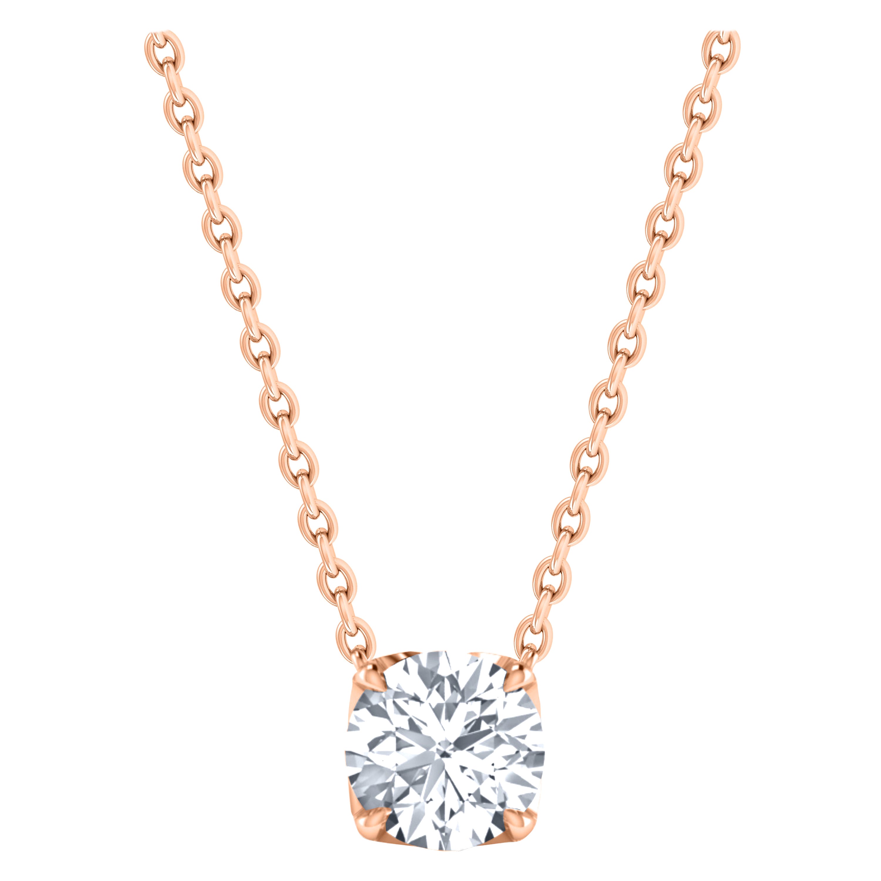 Harakh GIA-zertifizierte 0,27 Karat Solitär-Diamant-Anhänger-Halskette aus 18 Kt Gold