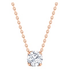 Harakh GIA Certified 0.27 Carat Solitaire Diamond Pendant Necklace in 18 Kt Gold