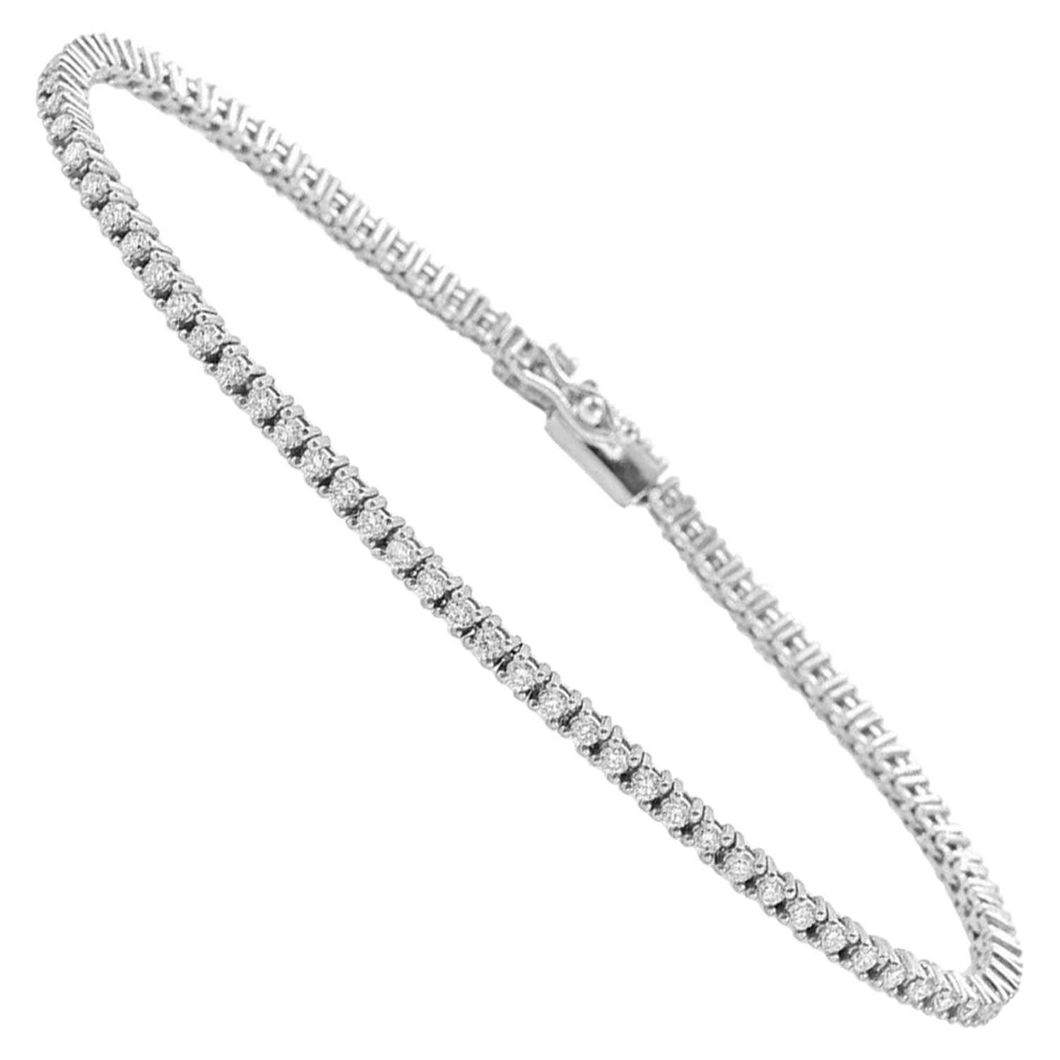 6.00Ct Diamond Tennis Bracelet 6.5" 1 Row Round Diamonds 14K White Gold Toned 