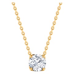 Harakh Collier pendentif solitaire en or 18 carats avec diamants de 0,28 carat certifiés par le GIA