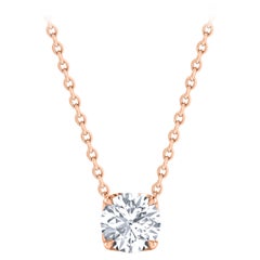 Harakh GIA Certified 0.28 Carat Solitaire Diamond Pendant Necklace in 18 KT Gold