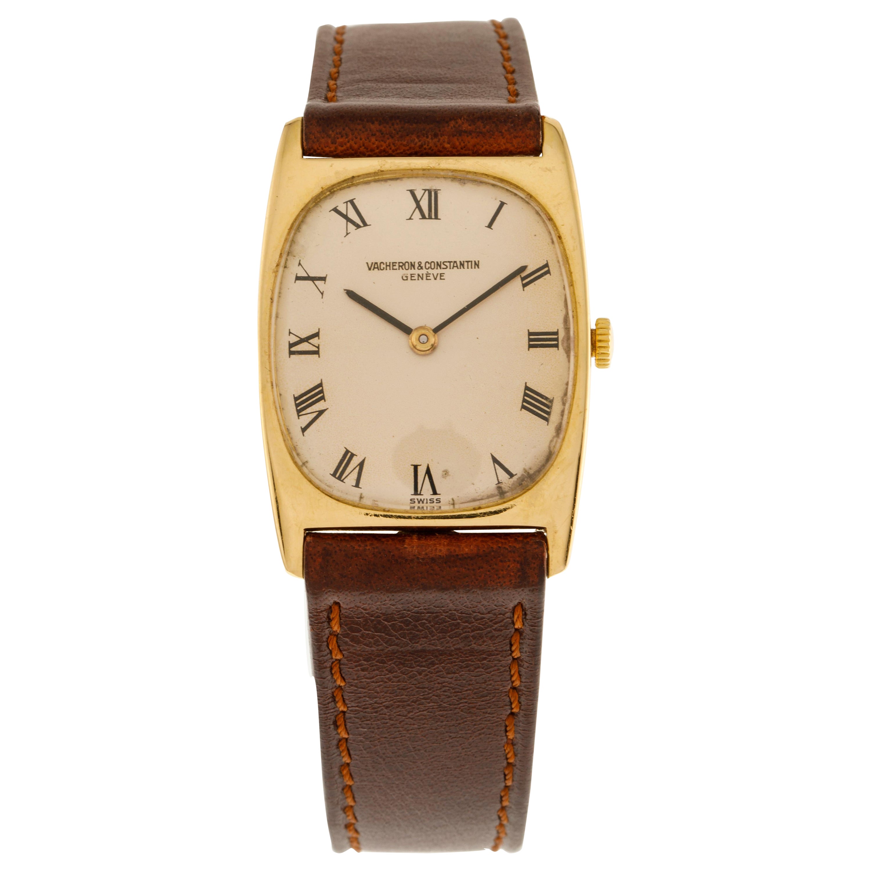 Vacheron & Constantin 18 Carat Yellow Gold Rectangular Wrist Watch from 1950's For Sale