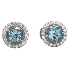 Tiffany & Co. soleste" Platin-Diamant-Aquamarin-Ohrringe