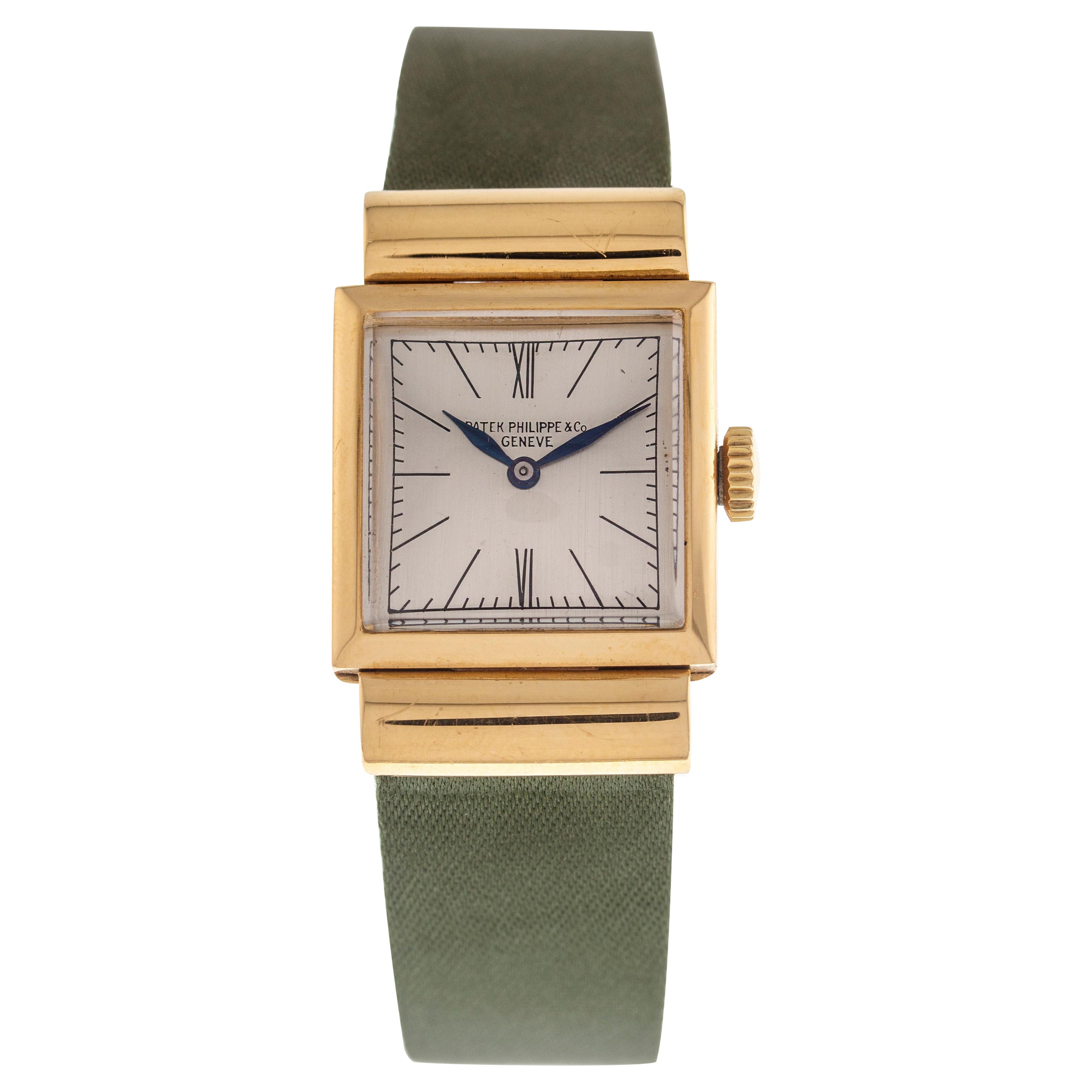 Patek Philippe Wrist Lady Watch 18 Carat Yellow Gold For Sale