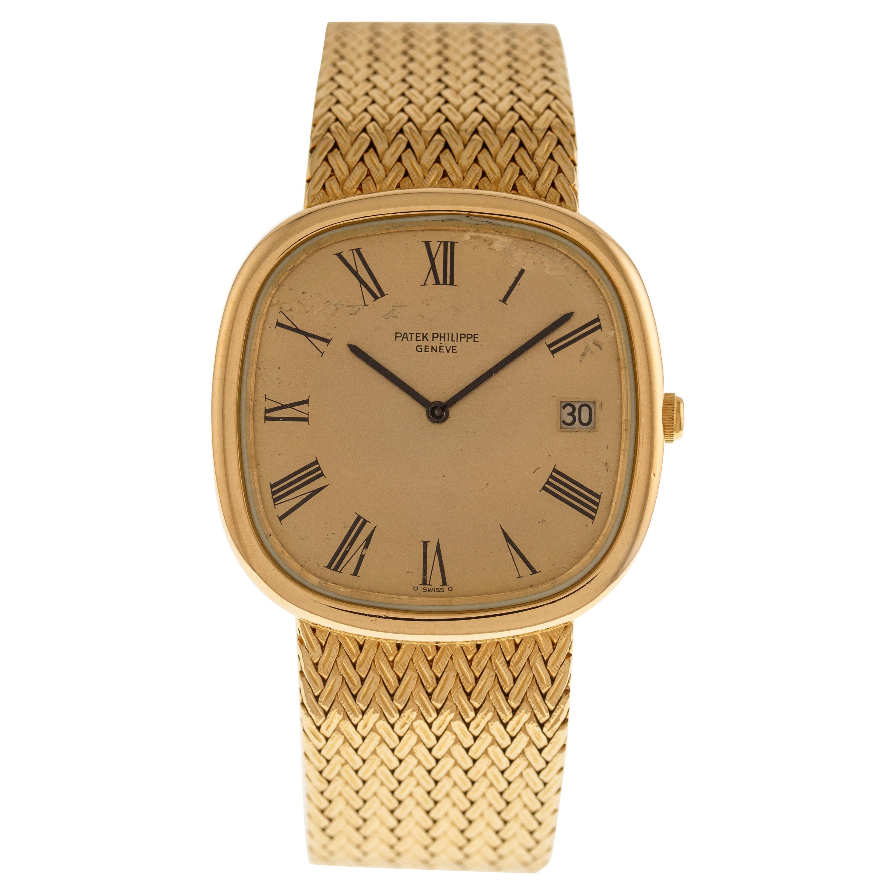 Patek Philippe Wrist Watch Automatic Ref. 3604-2 in 18 Carat Yellow Gold For Sale