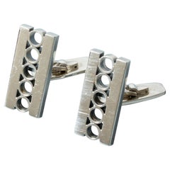 Pair of Swedish Midcentury Silver Cufflinks by Ceson, Sweden, 1952
