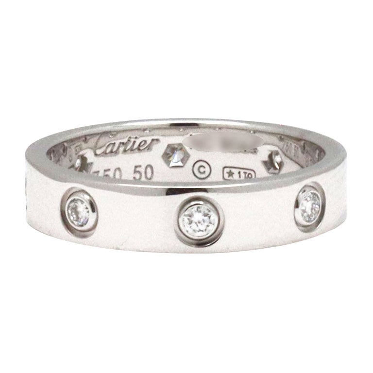 Cartier Love White Gold Diamond Wedding Band For Sale