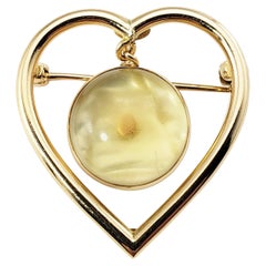 14 Karat Yellow Gold Heart Mustard Seed Brooch/Pin