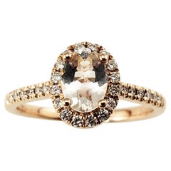 14 Karat Rose Gold Morganite and Diamond Ring