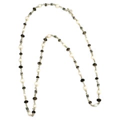 Michael Dawkins Sterling Silver Pearls and Smokey Topaz Necklace