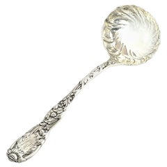 Tiffany & Co Chrysanthemum Sterling Silver Gravy Ladle with Fluted Bowl