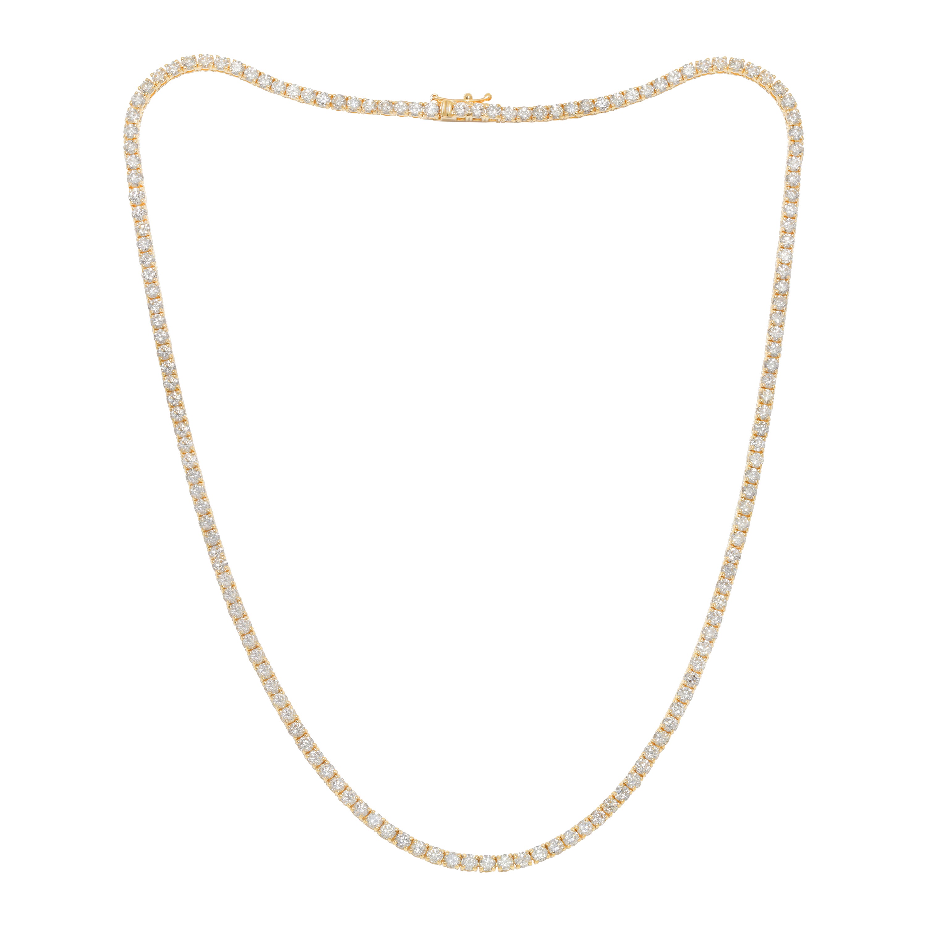 Diana M 14K Gelbgold Diamant-Tennis-Halskette mit 3,13 Karat Diamanten im Angebot