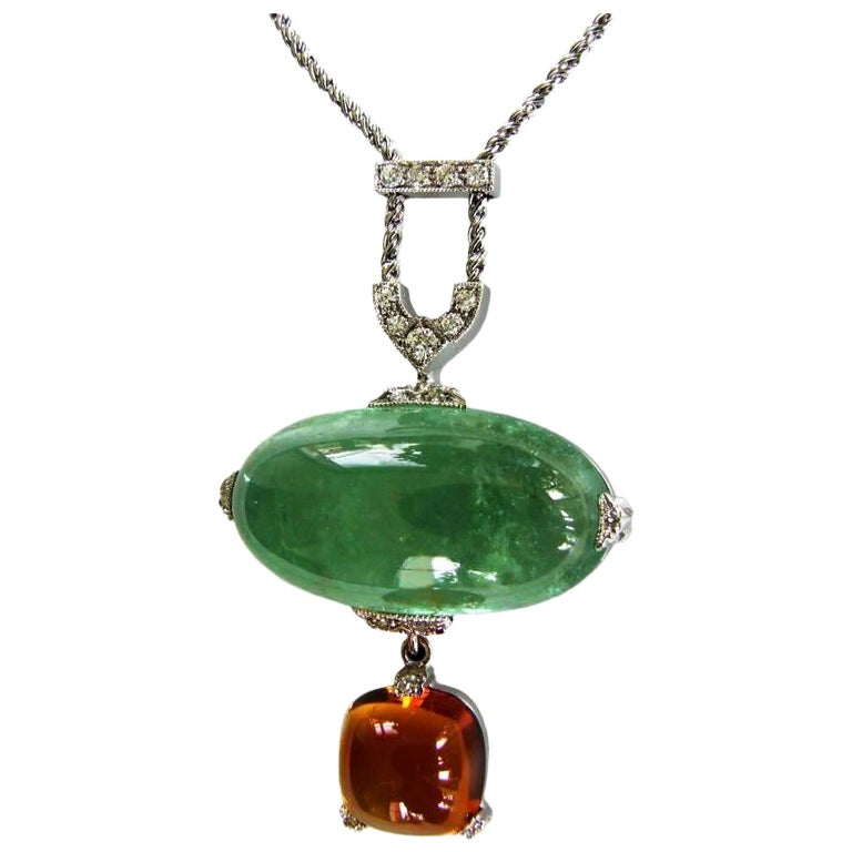 Dalben Collier pendentif aigue-marine citrine diamant en vente