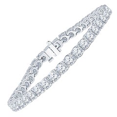 11.70ctw Round Brilliant Diamond Line Bracelet, H/I/K & SI1-SI2, 14k White Gold
