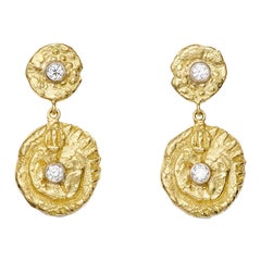 Susan Lister Locke "Seaquin" and “Sea Star” Drop Earrings in 18kt Yellow Gold