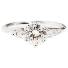 1.04 Carat Certified Round Brilliant Cut Diamond Engagement Ring 18 Carat Gold